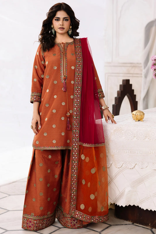 3-PC Embroidered Raw-Silk Suit CMA-6-358 (PRE-ORDER)