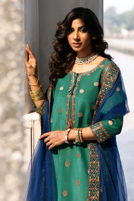 3-PC Embroidered Raw-Silk Suit CMA-6-324 (PRE-ORDER)