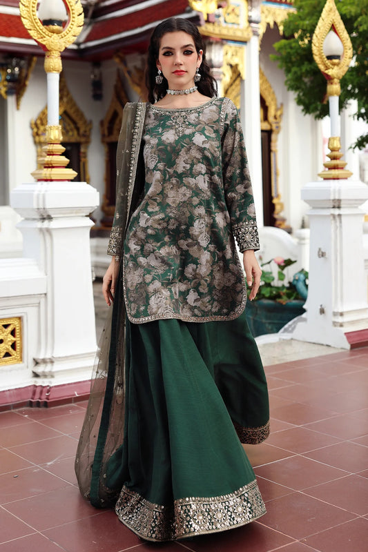 3-PC Embroidered Raw-Silk Suit CMA-5-161 (Pre-Order)