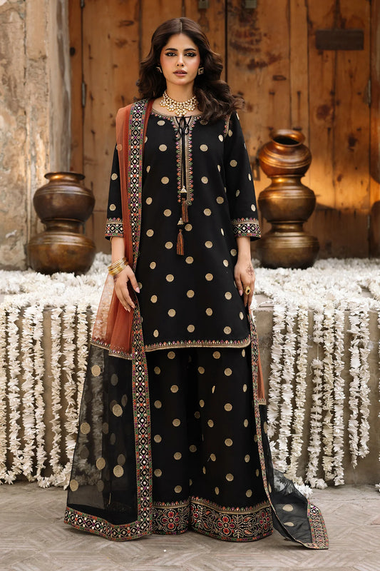 3-PC Embroidered Raw-Silk Suit CMA-6-357 (PRE-ORDER)