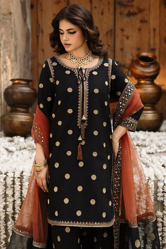3-PC Embroidered Raw-Silk Suit CMA-6-357 (PRE-ORDER)