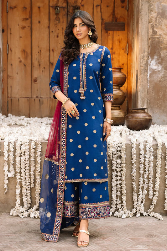 3-PC Embroidered Raw-Silk Suit CMA-6-323 (PRE-ORDER)