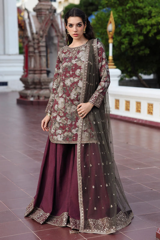 3-PC Embroidered Raw-Silk Suit CMA-5-160 (Pre-Order)