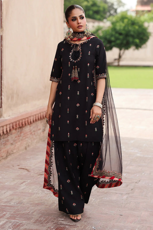 3-PC Embroidered Raw-Silk Suit CMA-5-069 (Pre-Order)
