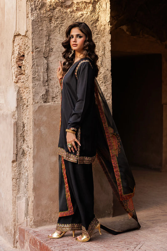 3-PC Embroidered Raw-Silk Suit CMA-5-086 (Pre-Order)
