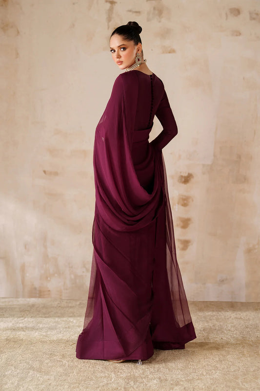 PLAIN CHIFFON SAREE EN-1221 (PRE-ORDER)