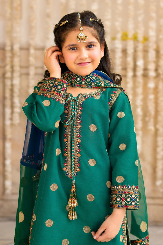 3-PC Embroidered Raw-Silk Suit CKP-6-367 (PRE-ORDER)