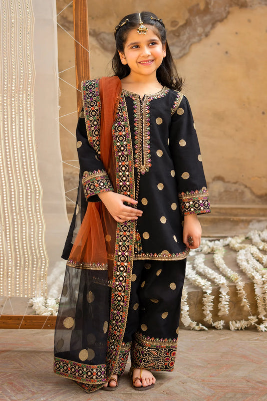 3-PC Embroidered Raw-Silk Suit CKP-6-366 (PRE-ORDER)