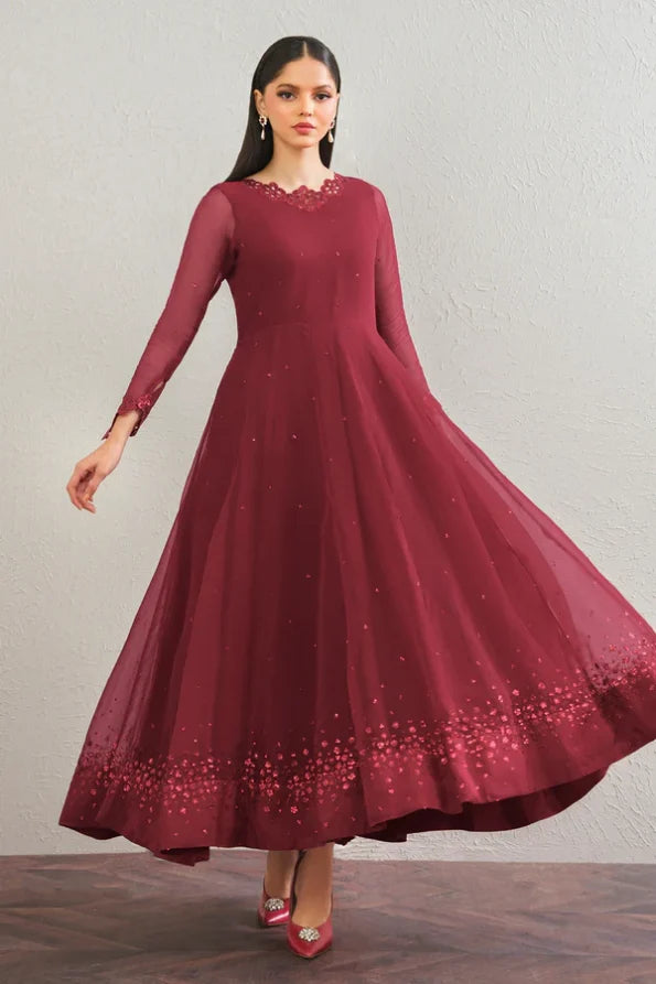 EMBROIDERED CHIFFON FROCK PR 901 PRE ORDER
