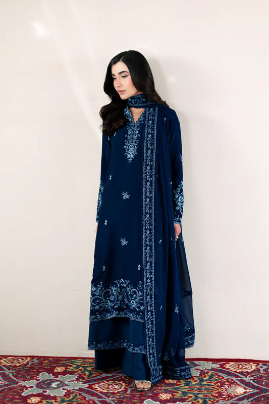 NAVY BLUE LUXURY EMBROIDERED LAWN 3PCS SET (NPA3-26414) - READY TO WEAR