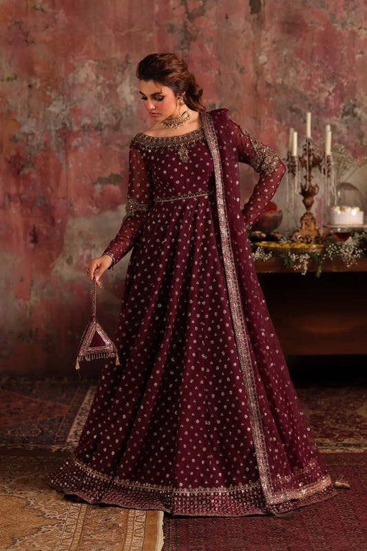 2-PC Embroidered Net Pishwas Suit stm-5-09 (Pre-Order)