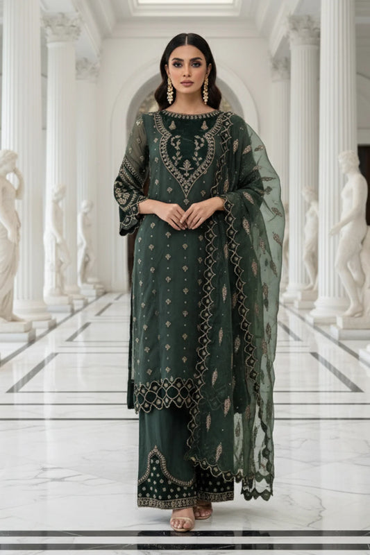 3-PC Embroidered Organza Suit CMA-5-133A (Pre-Order)
