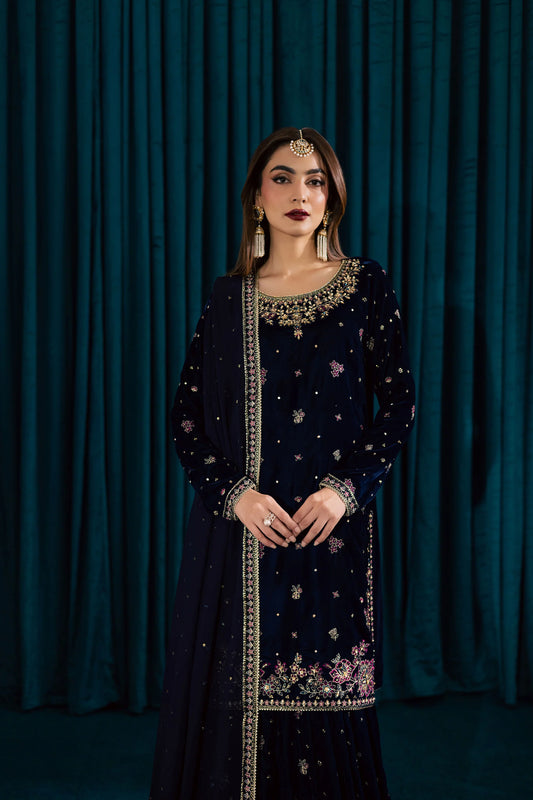 Yashal 3Pc - Velvet Formal Dress (Pre-Order)