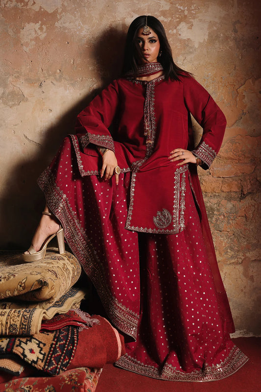 3-PC Embroidered Raw-Silk Suit CMA-5-169 (Pre-Order)