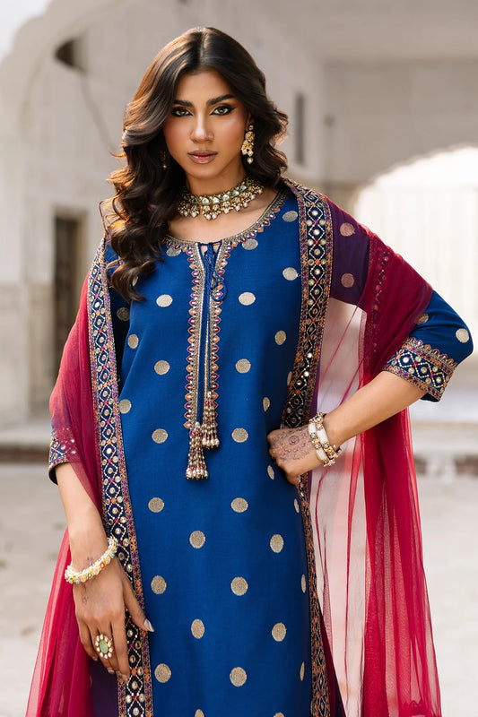 3-PC Embroidered Raw-Silk Suit CMA-6-323 (PRE-ORDER)
