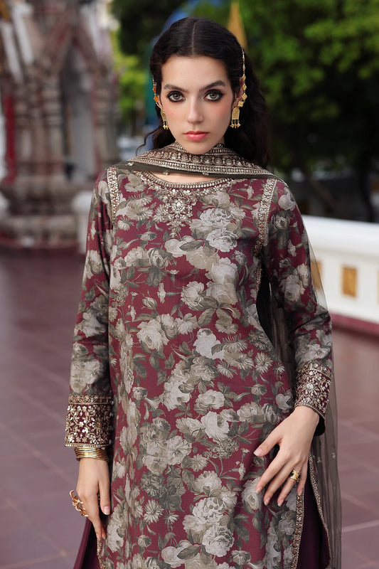 3-PC Embroidered Raw-Silk Suit CMA-5-160 (Pre-Order)