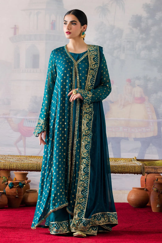 3-PC Embroidered Chiffon Shirt with Embroidered Chiffon Dupatta and Trouser CMA-4-283 (PRE-ORDER)