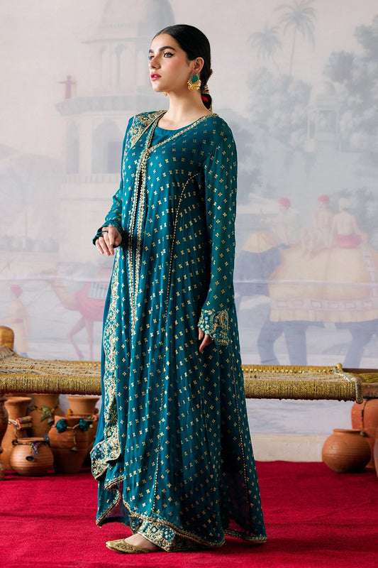 3-PC Embroidered Chiffon Shirt with Embroidered Chiffon Dupatta and Trouser CMA-4-283 (PRE-ORDER)