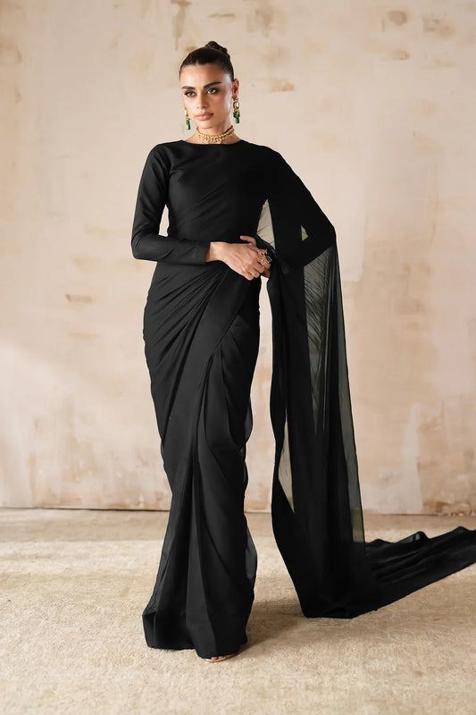PLAIN CHIFFON SAREE EN-1219 (PRE-ORDER)