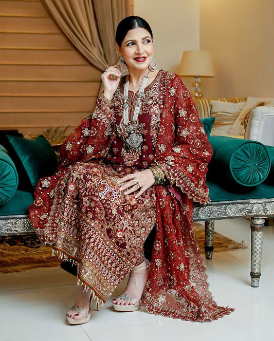 EMBROIDERED CHIFFON CH14-07 STITCHED (PRE-ORDER)