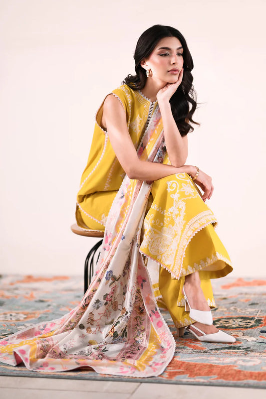 TUSCAN DAISY LUXURY EMBROIDERED LAWN 3PCS SET (NPA3-26415) - READY TO WEAR
