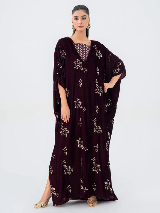 Velvet Kaftan-Embroidered Pret (Pre-Order)