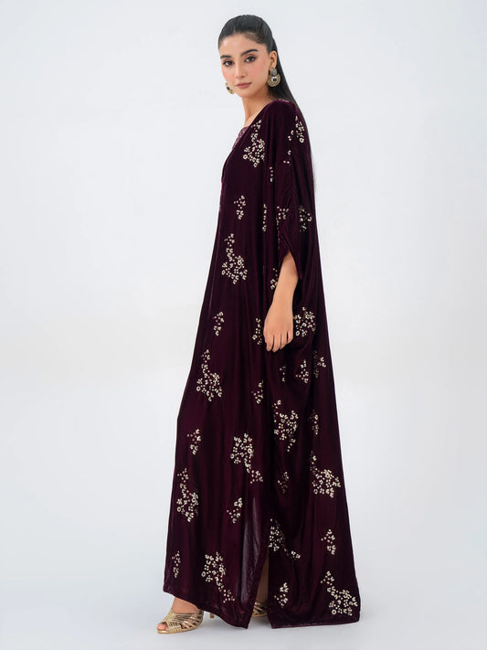 Velvet Kaftan-Embroidered Pret (Pre-Order)