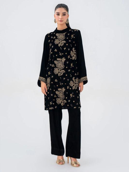 2 Piece Velvet Suit-Embroidered Pret (Pre-Order)