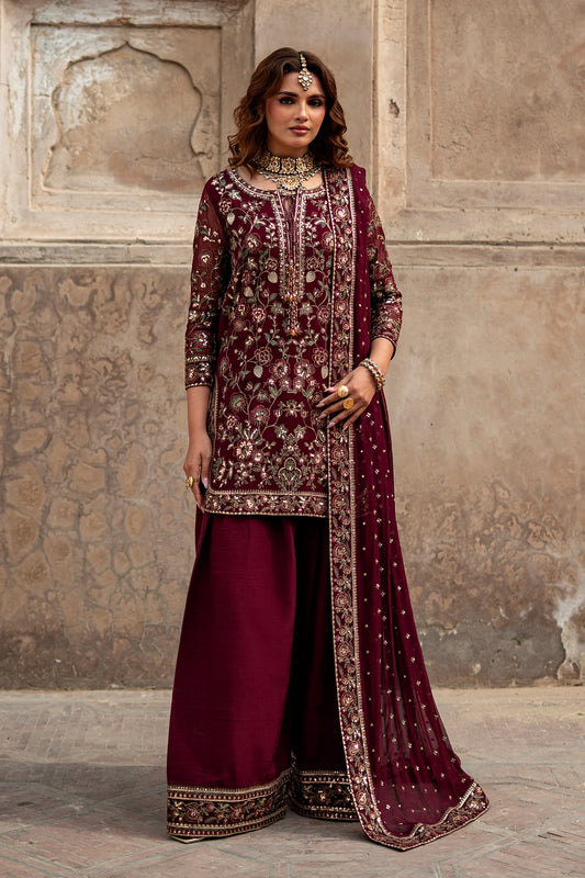 3-PC Embroidered Chiffon Suit CMA-6-211 (PRE-ORDER)