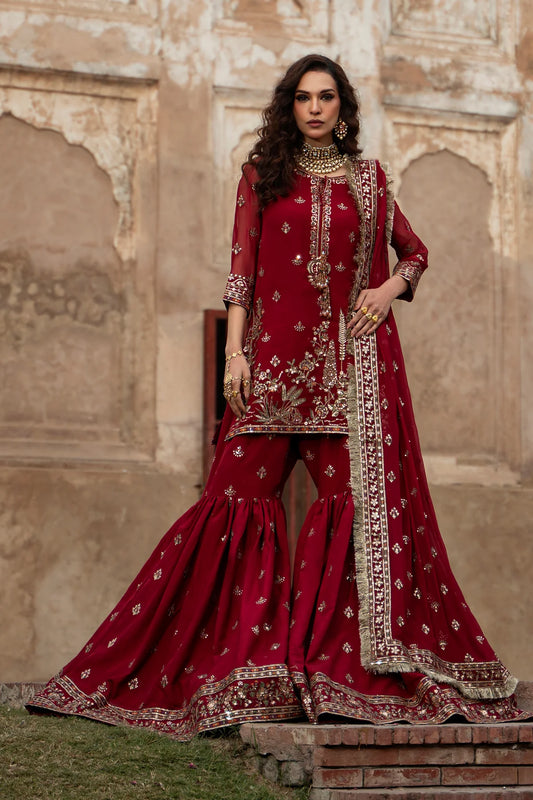 3-PC Embroidered Chiffon Suit CMA-6-226 (PRE-ORDER)