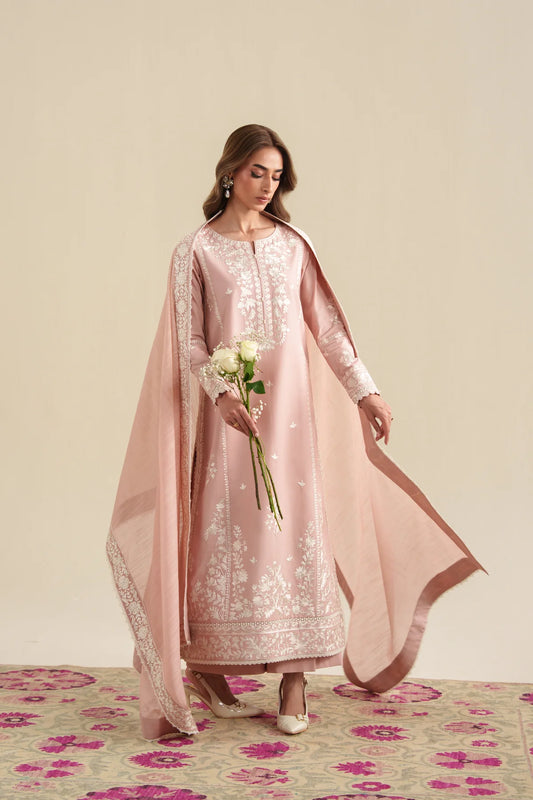 BLUSH PINK LUXURY EMBROIDERED 3PCS SET (NPA3-26424) - READY TO WEAR