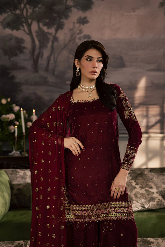 Dust Rose 3Pc - Velvet Luxe Pret (Pre-Order)