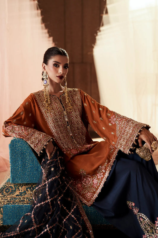 Pumpkin Gold Embroidered suit (Pre-order)
