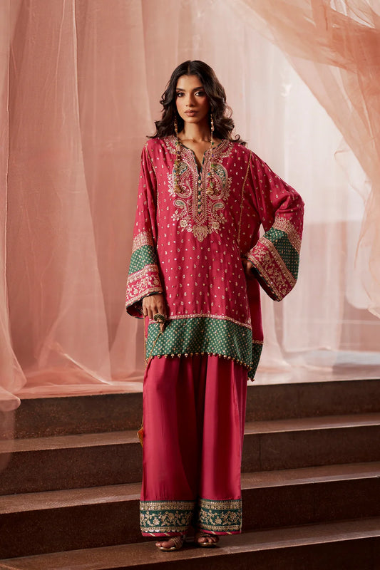 Pink Fluorescent Embroidered suit (Pre-order)