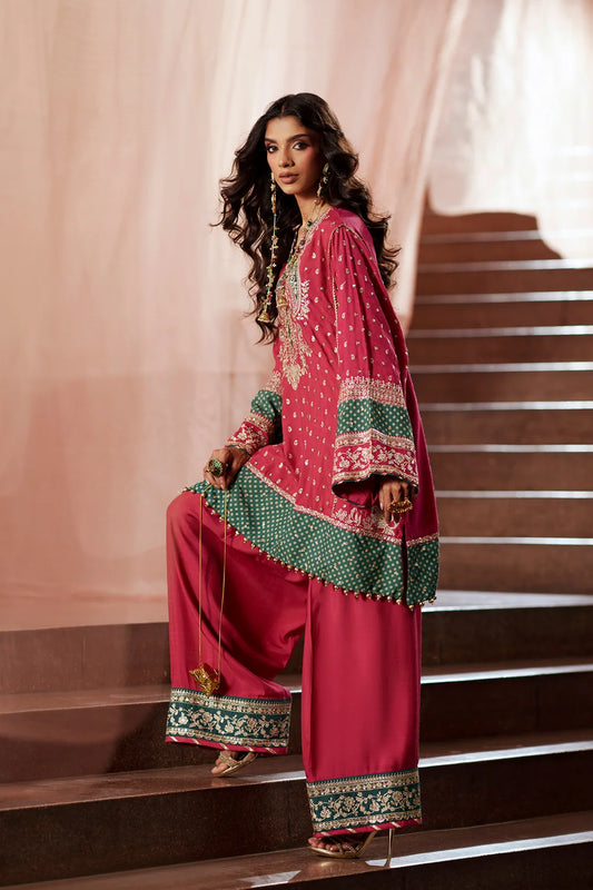Pink Fluorescent Embroidered suit (Pre-order)
