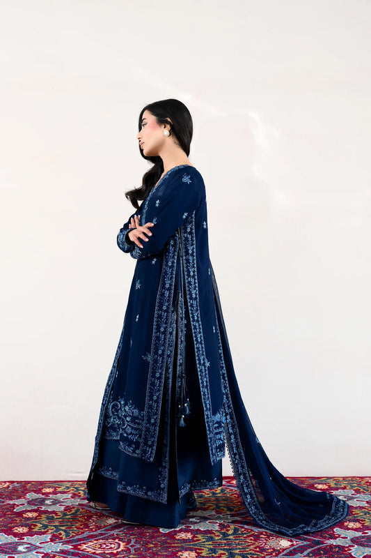 NAVY BLUE LUXURY EMBROIDERED LAWN 3PCS SET (NPA3-26414) - READY TO WEAR