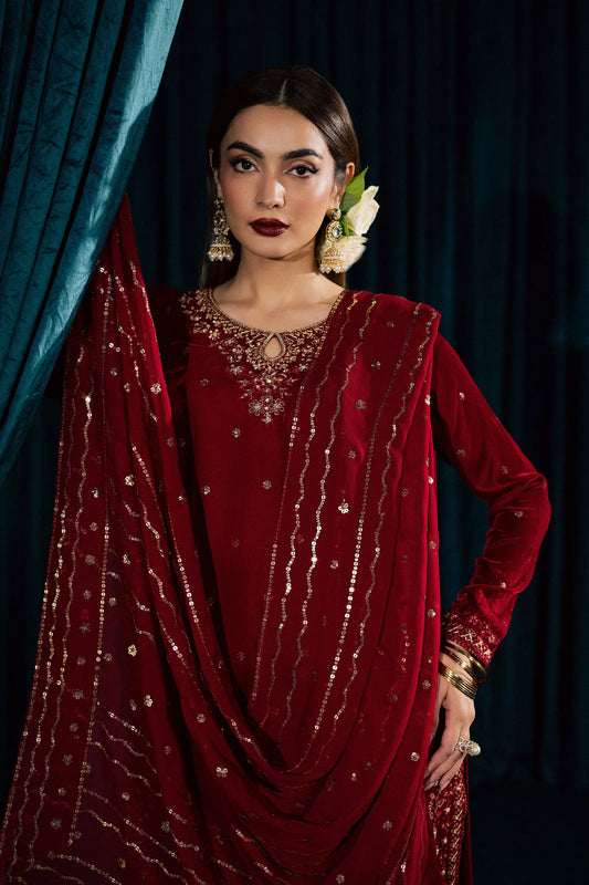 Surkh Gul 3Pc - Velvet Formal Dress(Pre-Order)
