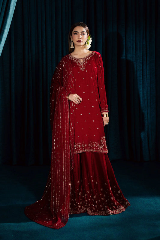 Surkh Gul 3Pc - Velvet Formal Dress(Pre-Order)