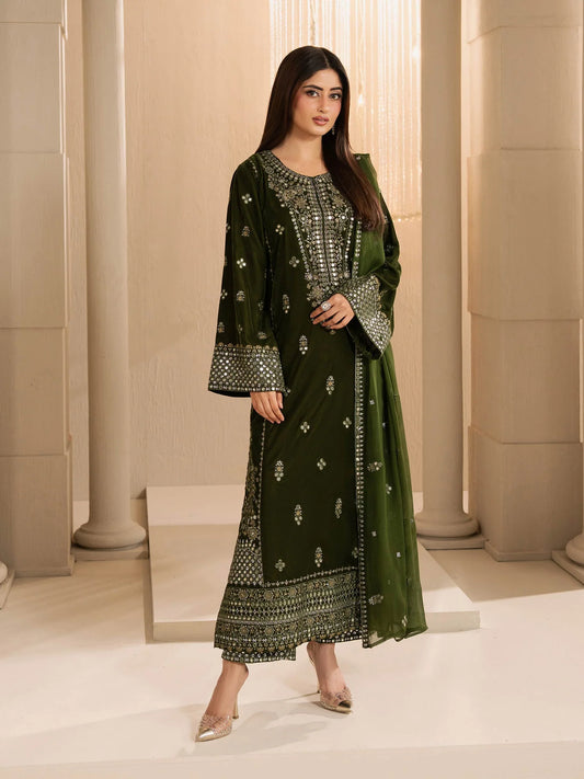 3 Piece Velvet Suit-Embroidered (Pre-Order)