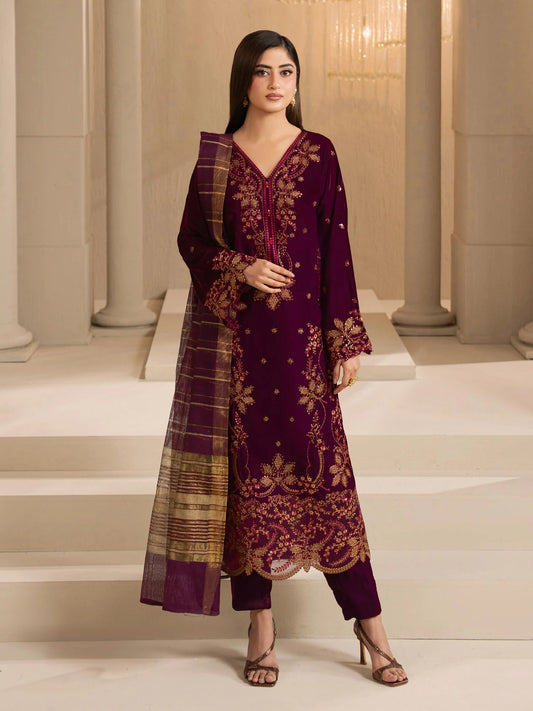 3 Piece Velvet Suit-Embroidered (Pre-Order)