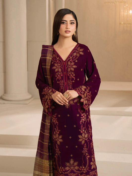 3 Piece Velvet Suit-Embroidered (Pre-Order)