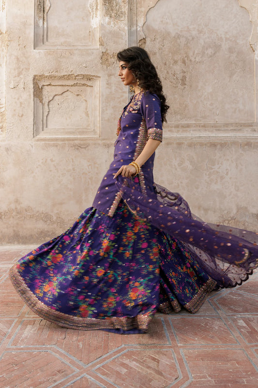 3-PC Embroidered Raw-Silk Suit CMA-5-040 (Pre-Order)