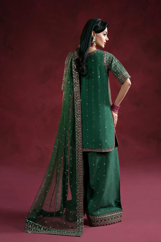 3-PC Embroidered Raw-Silk Suit CMA-6-238 (PRE-ORDER)