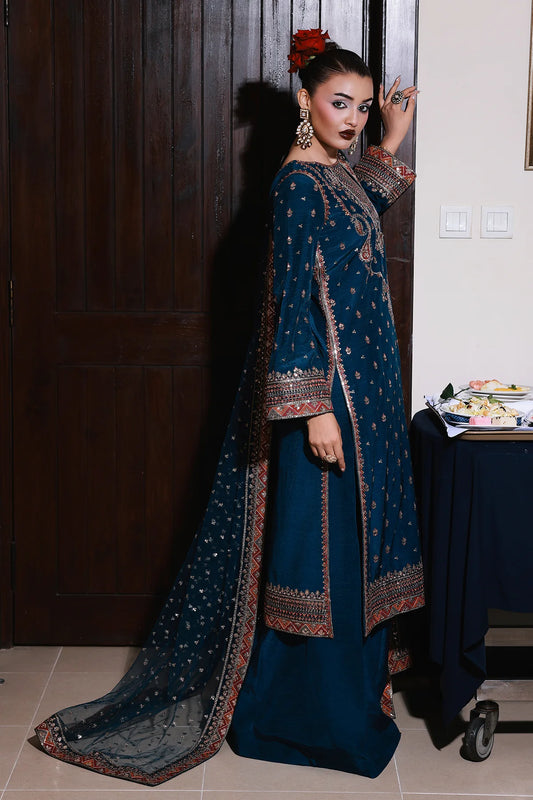 3-PC Embroidered Raw-Silk Suit CMA-5-137A (Pre-Order)