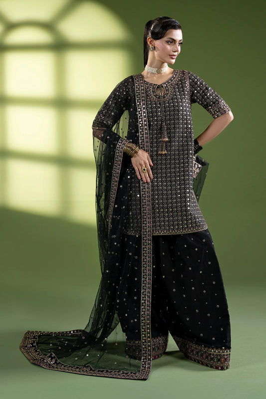 3-PC Embroidered Raw-Silk Suit CMA-6-237 (PRE-ORDER)