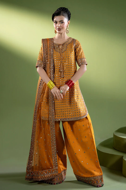 3-PC Embroidered Raw-Silk Suit CMA-6-260 (PRE-ORDER)