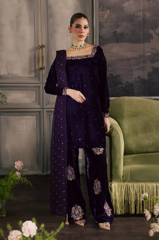 Midnight Purple 3Pc - Velvet Luxe Pret (Pre-Order)