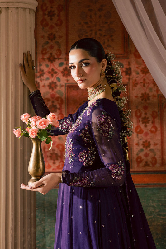 Plum Pearl 3Pc - Chiffon Wedding Frock (Pre-Order)