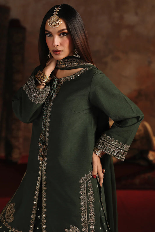 3-PC Embroidered Raw-Silk Suit CMA-5-168 (Pre-Order)