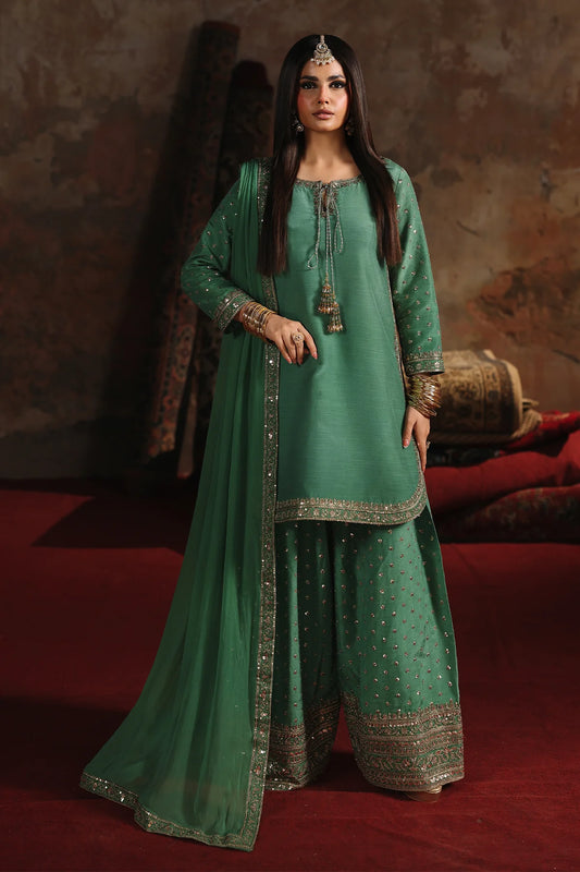 3-PC Embroidered Raw-Silk Suit CMA-5-171 (Pre-Order)